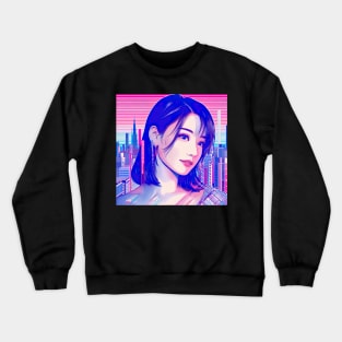 City Pop 1980s Jpop Model Crewneck Sweatshirt